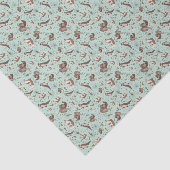 Papier Mousseline Loutres en bleu (Détail)
