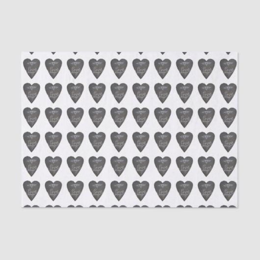 Papier Mousseline Love and Heart in Chalk Chalkboard Pattern (Recto)