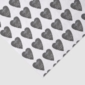 Papier Mousseline Love and Heart in Chalk Chalkboard Pattern (Détail)