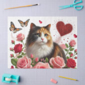 Papier Mousseline Love Calico Cats Saint Valentin (Artisanat)