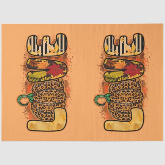 Papier Mousseline Love Citrouille Personnaliser d'automne Couleur Ti (Recto)