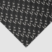 Papier Mousseline Love Classic Script Chic Calligraphie Tissu Papier (Détail)
