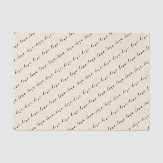 Papier Mousseline Love Classic Script Chic Calligraphie Tissu Papier (Recto)