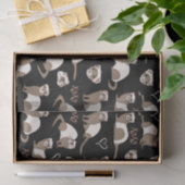 Papier Mousseline Love Ferrets - Noir (Cadeau)