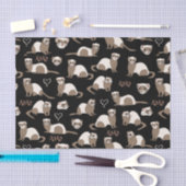 Papier Mousseline Love Ferrets - Noir (Artisanat)