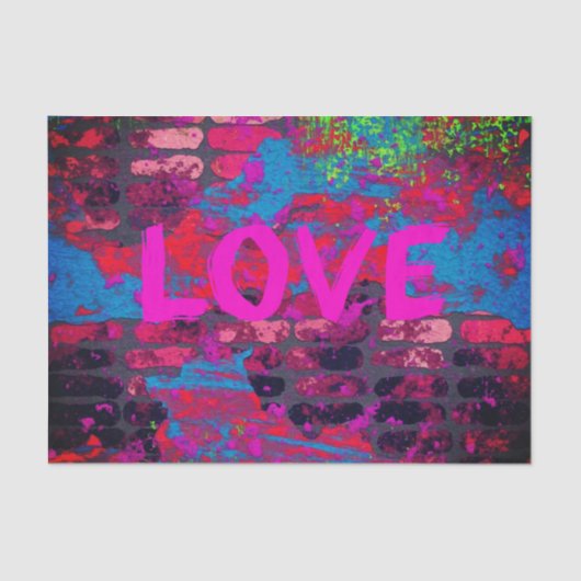 Papier Mousseline Love Graffiti Tissue Paper (Recto)