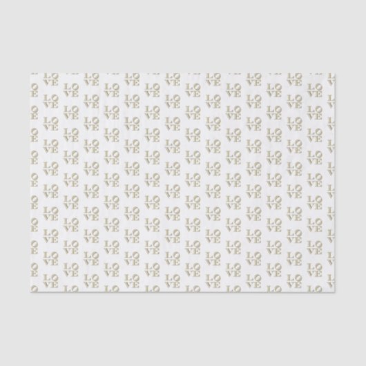 Papier Mousseline LOVE Graphic Text - Faux Gold (Recto)