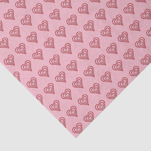 Papier Mousseline Love Heart Motif (Détail)