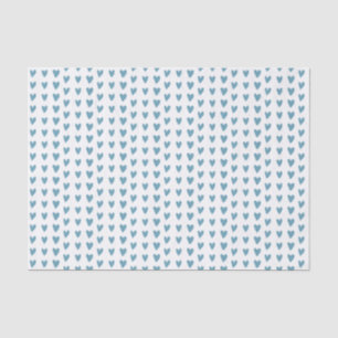 Papier Mousseline Love Hearts Blue Watercolor Motif Party