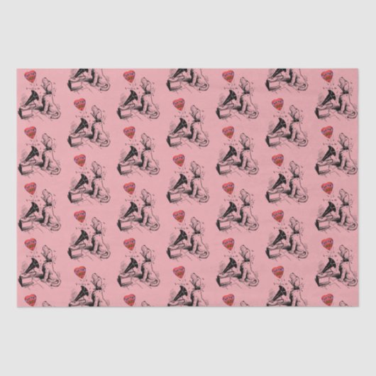 Papier Mousseline Love Me Heart (chien)Papier Tissu (Recto)