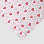 Papier Mousseline Love Motif Tissu Papier - Red Outline (Détail)