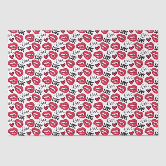 Papier Mousseline Love Red Lips (Recto)