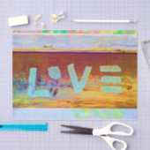 Papier Mousseline Love Retro Hippy Brown Green Bohemian Country Art (Artisanat)