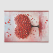 Papier Mousseline Love Romance Tree + Red Heart Feuilles Découpage B (Recto)