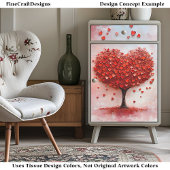 Papier Mousseline Love Romance Tree + Red Heart Feuilles Découpage B