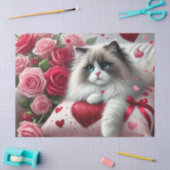 Papier Mousseline Love Roses et Ragdoll Cats (Artisanat)