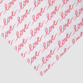 Papier Mousseline Love Text Motif Pink Valentine's Day (Détail)