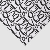 Papier Mousseline Love Typographie Noir Blanc Valentine Texte (Détail)