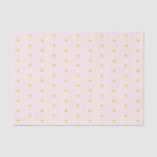 Papier Mousseline Lovely Gold Hearts Faux Foil Motif sur rose pâle