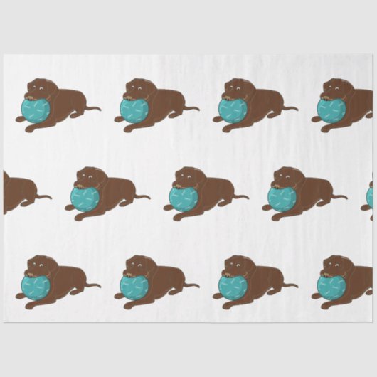 Papier Mousseline LR chocolate lab mâcher boule dessin animé (Recto)