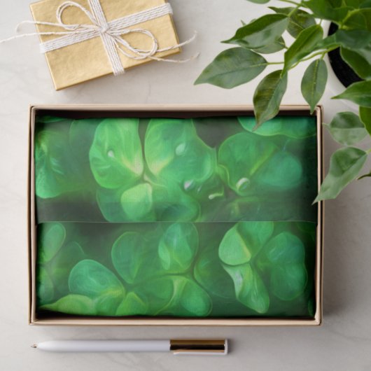 Papier Mousseline Lucky Celtic Irish Green Shamrocks (Cadeau)