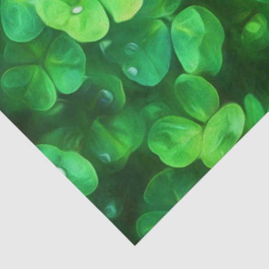 Papier Mousseline Lucky Celtic Irish Green Shamrocks (Détail)