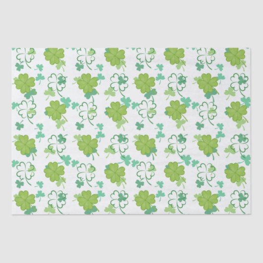 Papier Mousseline Lucky Clover Motif - Shamrock vert (Recto)