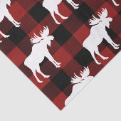 Papier Mousseline Lumberjack Red Buffalo Plaid Moose Motif Holiday (Détail)