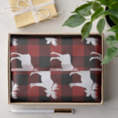 Papier Mousseline Lumberjack Red Buffalo Plaid Moose Motif Holiday (Cadeau)