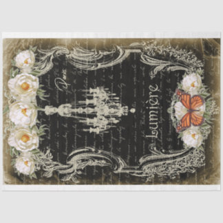 Papier Mousseline Lumière et pivoines Chandelier & Peonies Découpage