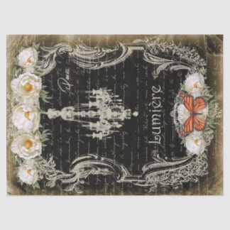 Papier Mousseline Lumière et pivoines Chandelier & Peonies Découpage