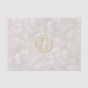 Papier Mousseline Lumières Bokeh Blanches Monogramme Lettre Initiale