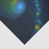 Papier Mousseline Lumières de l'Imaginaire Abstrait Bleu Vert Jaune  (Détail)