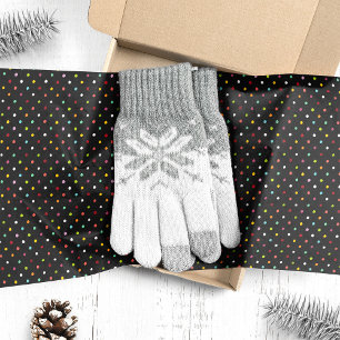Papier Mousseline Lumières de Noël à pois arc-en-ciel