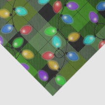 Lumières de Noël colorées Vert Plaid