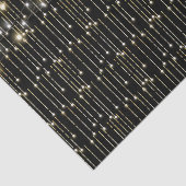 Papier Mousseline Lumières Étincelantes Or Sur Noir (Détail)