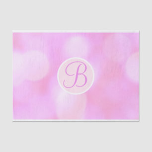 Papier Mousseline Lumières scintillantes de bokeh rose Monogramme Le