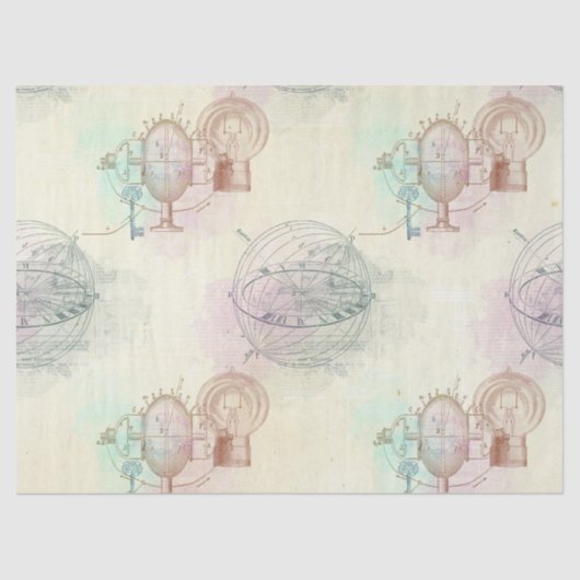 Papier Mousseline Lumières Steampunk, microphones et cadrans sur Jau (Recto)