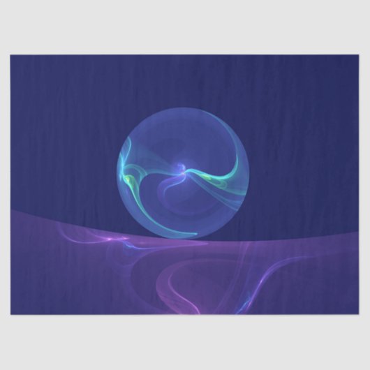 Papier Mousseline Lumineuse Bleu Violet Rêve Abstrait Fractal Art (Recto)