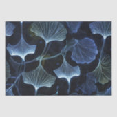 Papier Mousseline Luminogramme bleu Ginkgo Découpage Feuilles / (Recto)