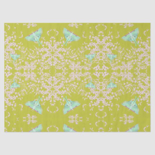 Papier Mousseline Luna Moth on Lime (Recto)
