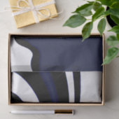 Papier Mousseline Lune bleue : Bleu Abstrait, Blanc & Noir (Cadeau)