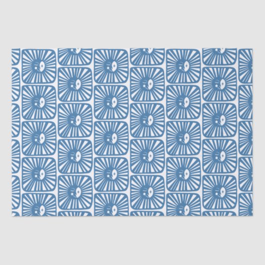 Papier Mousseline Lune brillante mignonne et charmant bleu lune lumi (Recto)