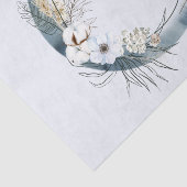 Papier Mousseline Lune de croissant bleu avec fleurs blanches (Détail)