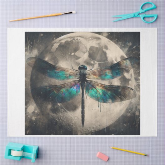 Papier Mousseline Lune dragonfly (Artisanat)
