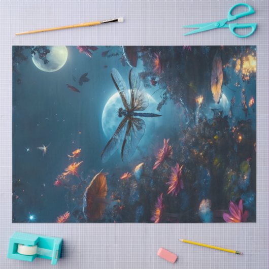 Papier Mousseline Lune dragonfly (Artisanat)