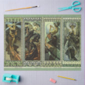 Papier Mousseline Lune et Étoiles par Alphonse Mucha (Artisanat)