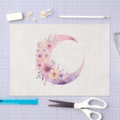 Papier Mousseline Lune rose Croissant avec de jolies fleurs (Artisanat)