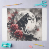 Papier Mousseline Lune Wolf Floral (Artisanat)