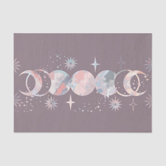 Papier Mousseline Lunes aquarelles colorées (Recto)